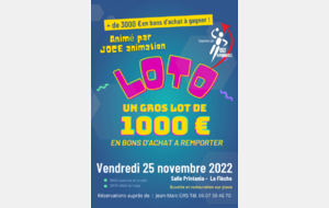 LOTO - Le Vendredi 25 novembre 2022 - Salle Printania - La Flèche